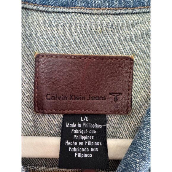 Calvin Klein Jeans Womens Denim Jacket L/G Button-Up - Picture 4 of 5